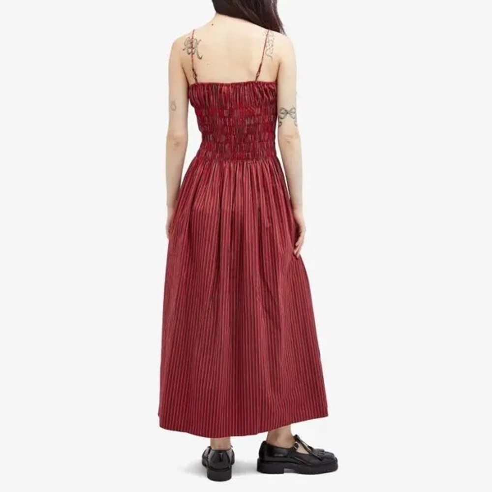 FAITHFULL THE BRAND REVOLVE Aya String Midi Dress in Wine Stripe NWT - Picture 2 of 7